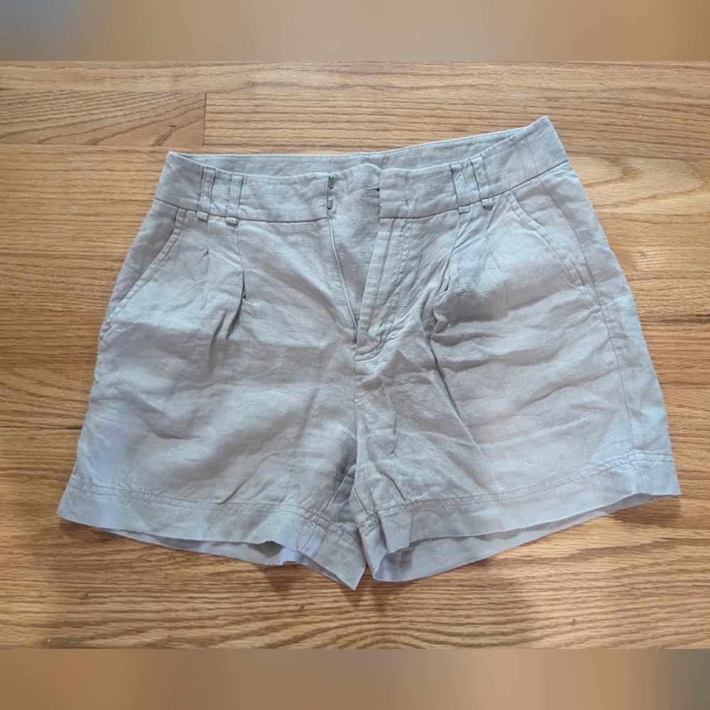 Free people khaki linen shorts - 2